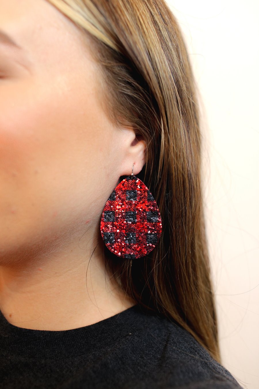 Buffalo Plaid Sparkle Earrings