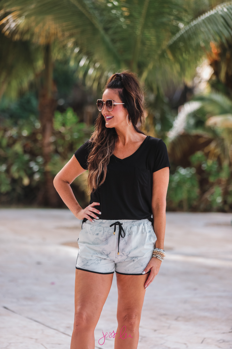 Luxury Getaway Marble Drawstring Everyday Shorts
