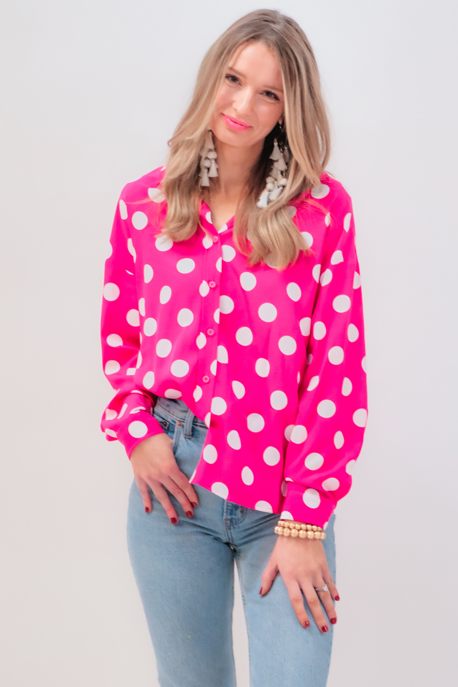 Darling Dot Button Up Top - Jess Lea Wholesale