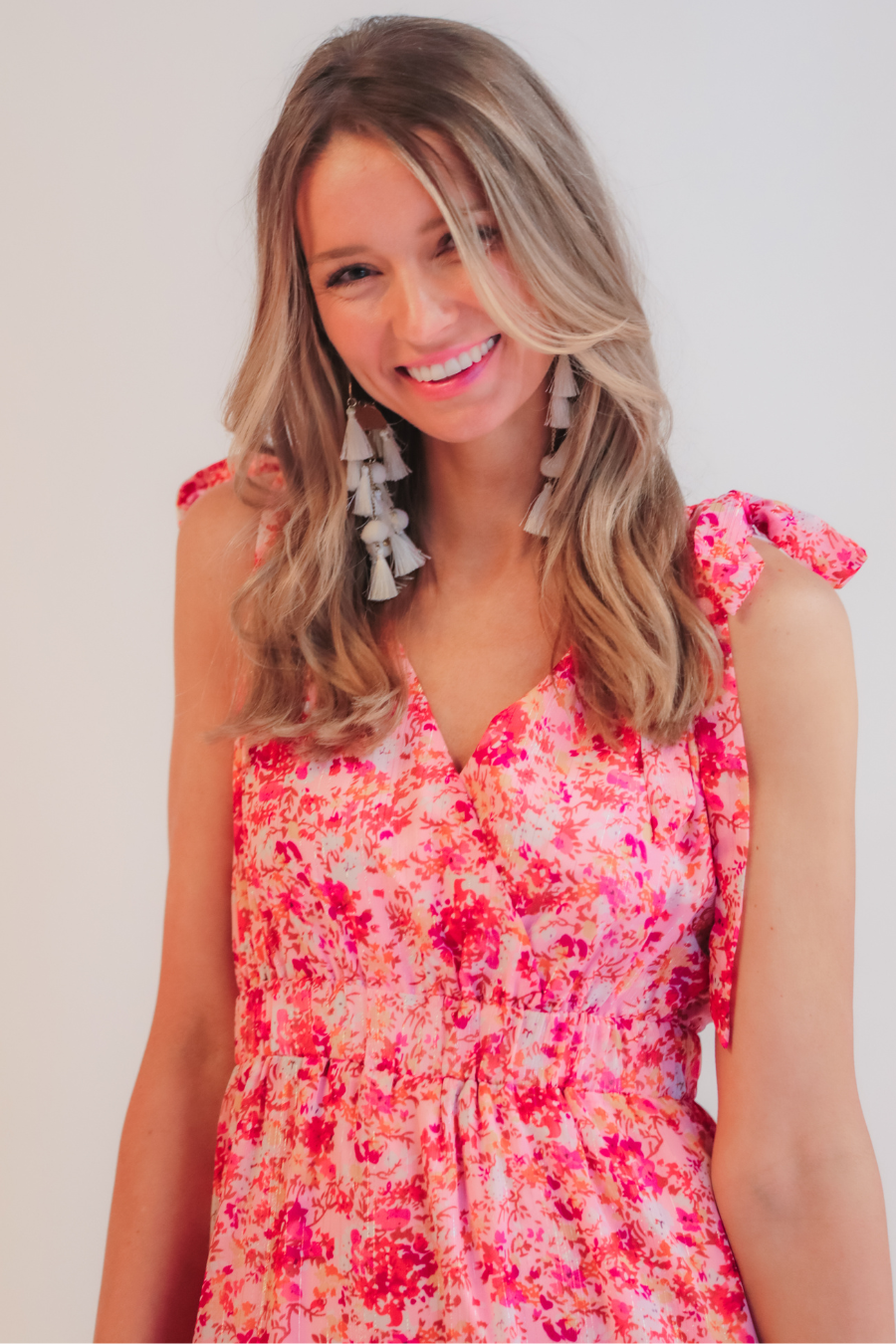Sage Floral Ruffle Maxi Dress