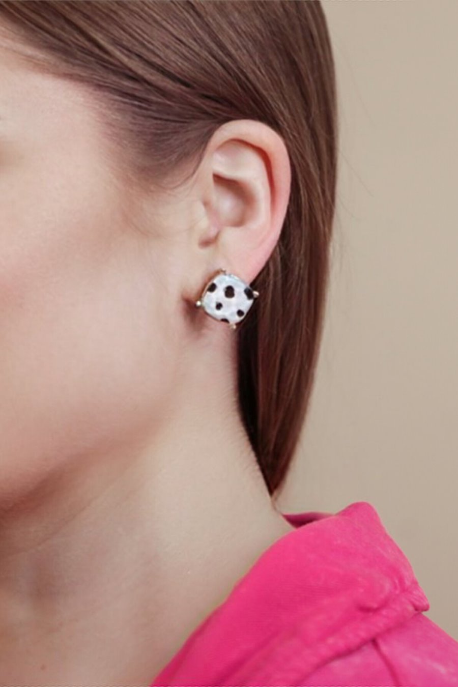 Polka Dot Print Studs