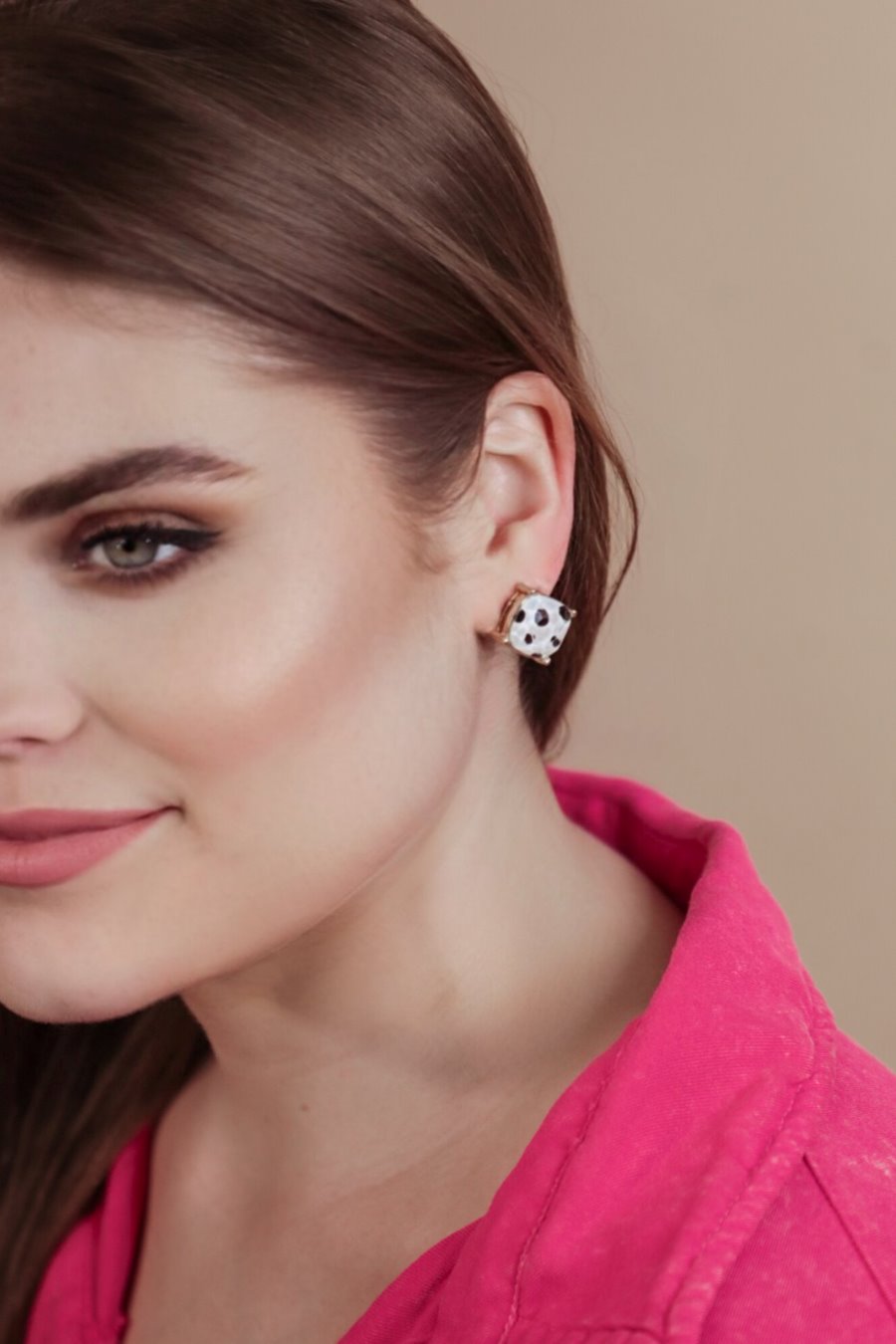 Polka Dot Print Studs