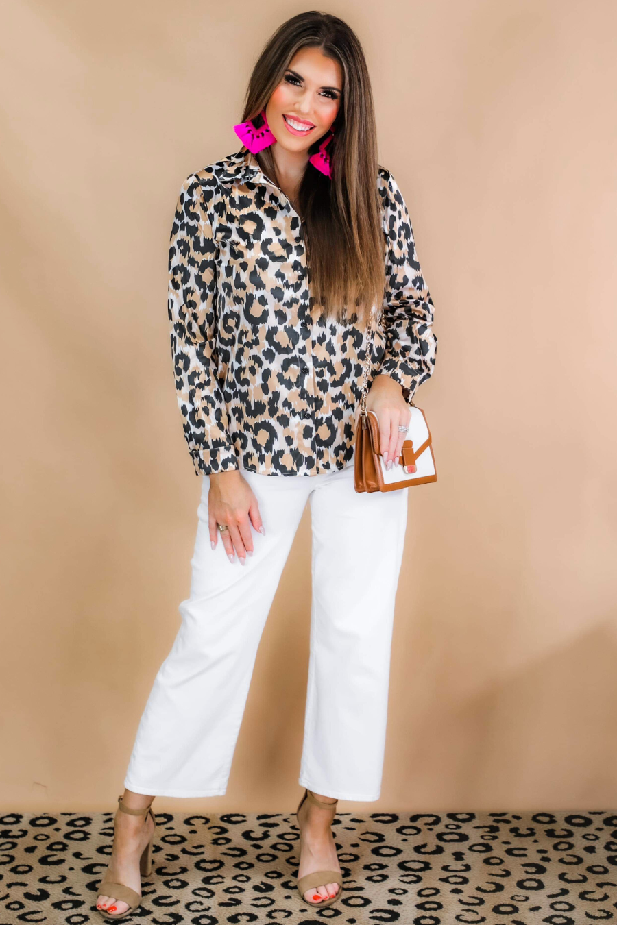 Flirty Babe Leopard Button Up Top