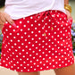 PREORDER- Red Polka Dot Skort