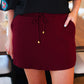 PREORDER- Well Loved Ribbed Skort- Burgundy