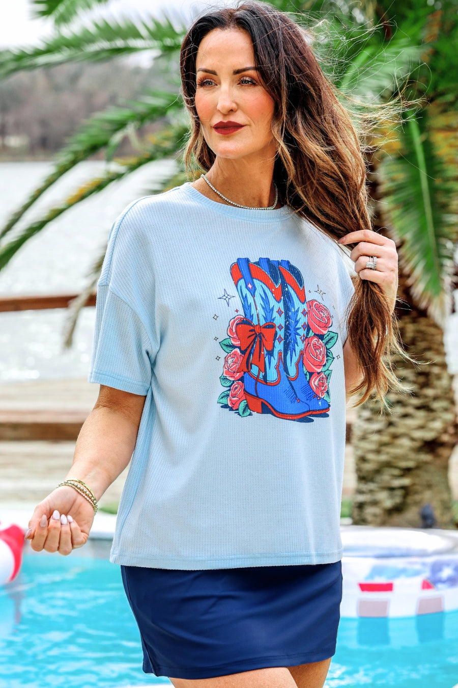 PREORDER- Patriotic Boots Waffle Tee