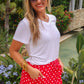 PREORDER- Red Polka Dot Skort
