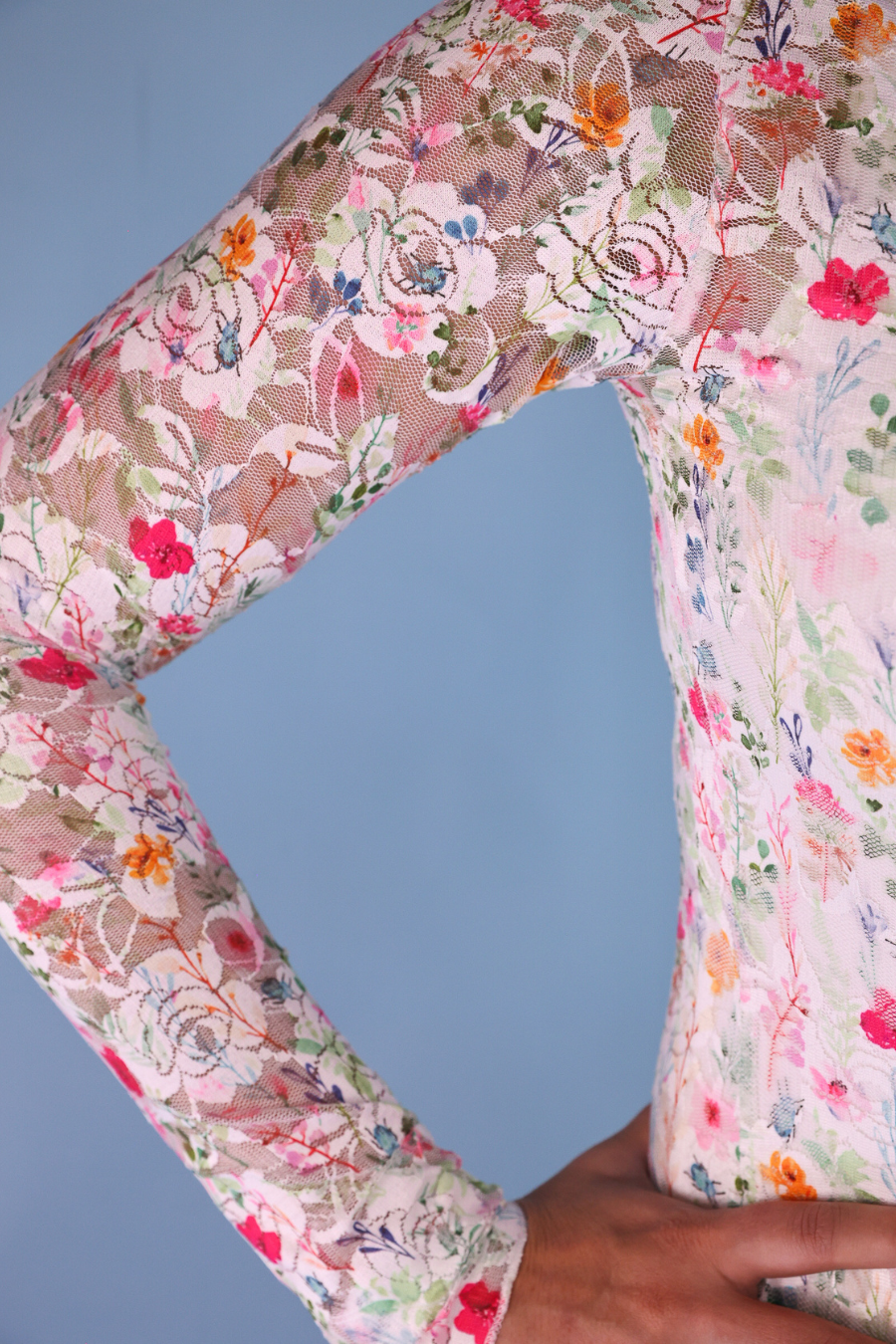 PREORDER- Kylie Lace Top- Spring Happy Blooms