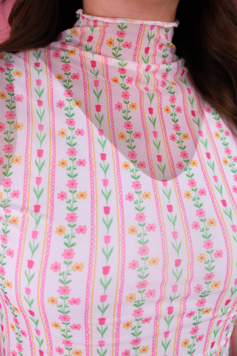 Keigan Mesh Top- Cottage Bloom Floral