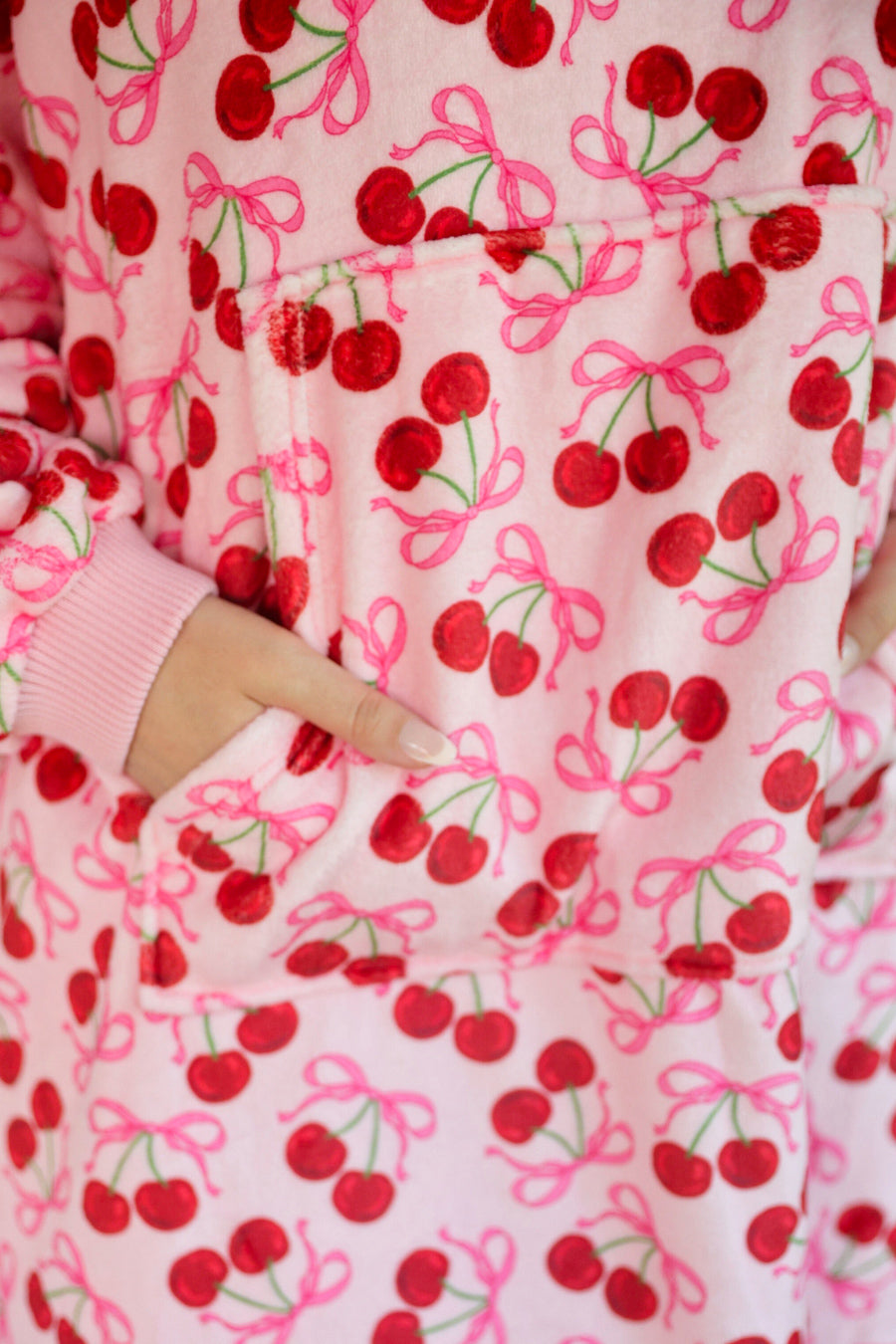 Cozy Blanket Hoodie- Cherry Bomb