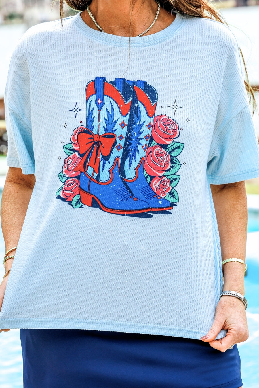 PREORDER- Patriotic Boots Waffle Tee