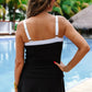 PREORDER-Hit The Pool Skirted Swimsuit- Black/White
