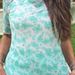PREORDER- Kora Short Sleeve Mesh Top- Mint Eternal Blossom