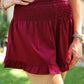 PREORDER- Sunny Strolls High Waisted Shorts- Maroon