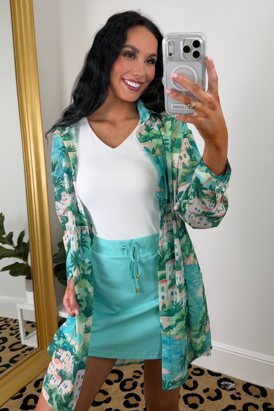 Breezy Tunic Top- Coastal Vista