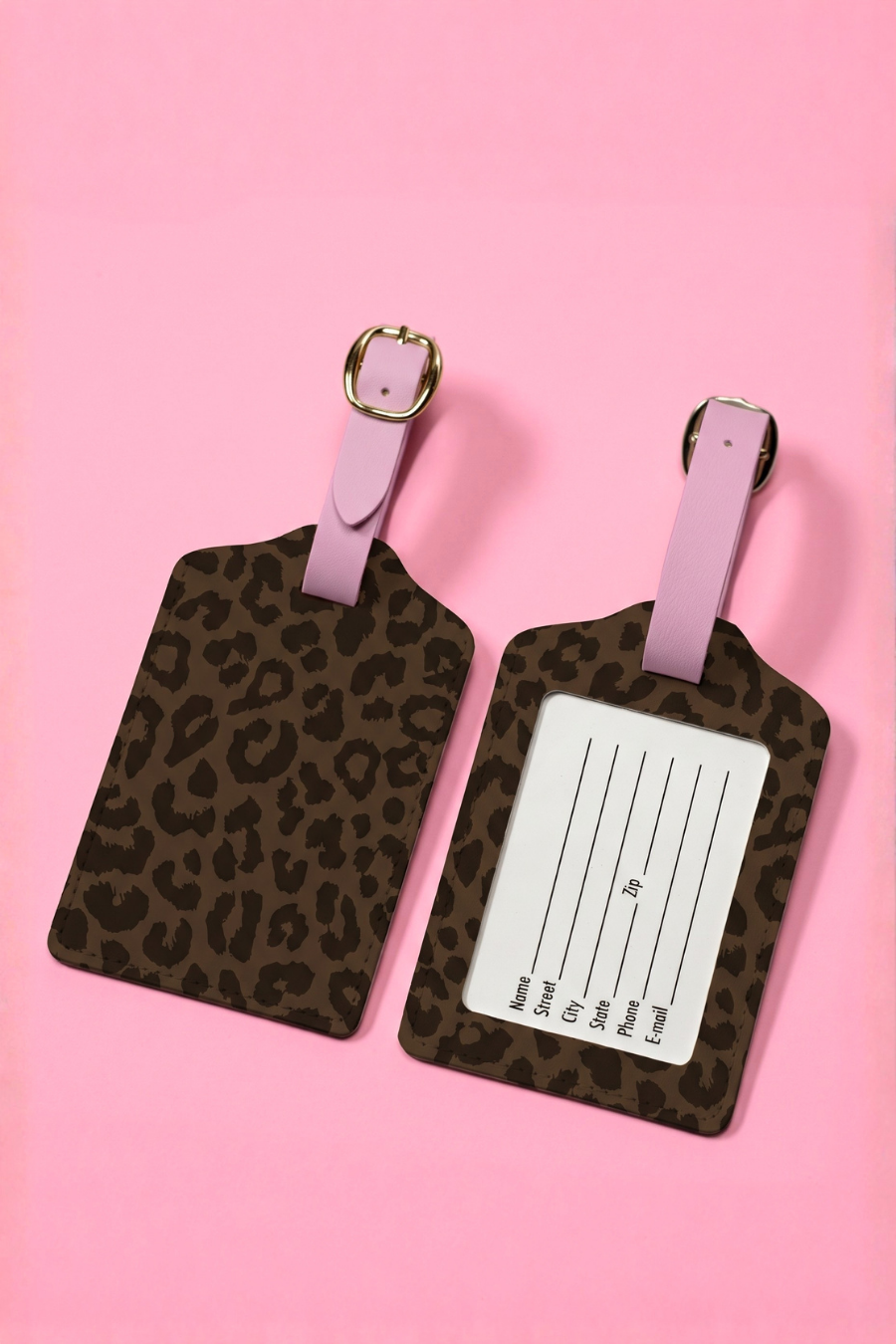 Jet Set Luggage Tag- Coco Leopard