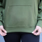 PREORDER- Kayla Luxe Hooded Quarter Zip Pullover- Olive
