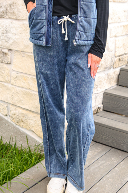 PREORDER- Refined Denim Wide Leg Pants- Light Wash