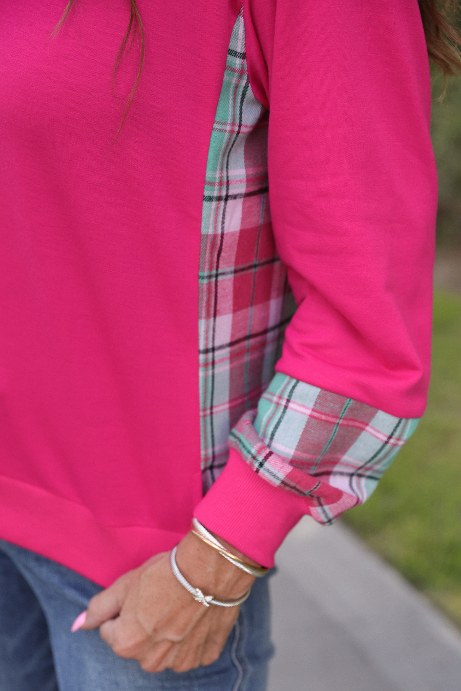 PREORDER- Juniper Plaid Pullover- Pink