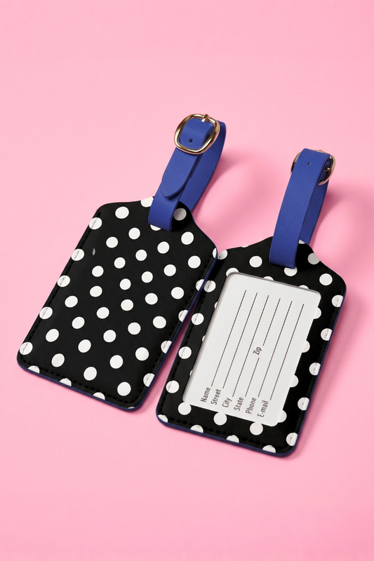 Jet Set Luggage Tag- After Dark Polka Dot