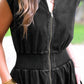 PREORDER- Refined Denim Zipper Dress- Black