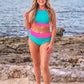 PREORDER- Bali Beach Two Piece Swimsuit- Blue/Pink