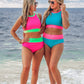 PREORDER- Bali Beach Two Piece Swimsuit- Pink/Neon Green