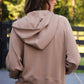 PREORDER- Kayla Luxe Hooded Quarter Zip Pullover- Mocha