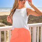Solid Neon Coral Skort