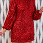 Old Flame Sequin Dress- Red