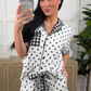 Gingham Polka Dot Ruffle Pajama Set