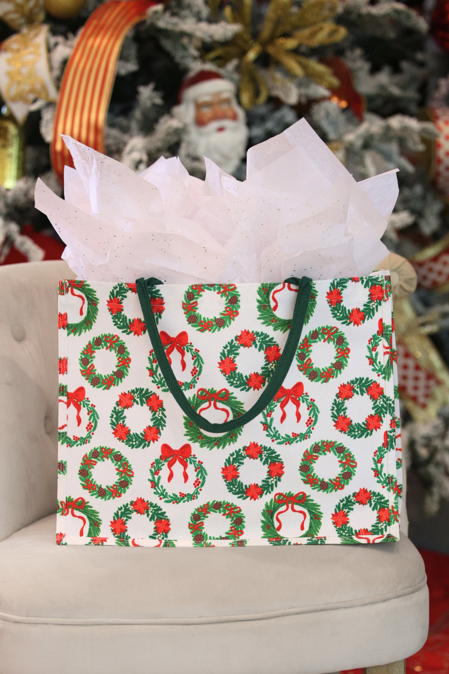 Ribbon Wreath Tote Bag