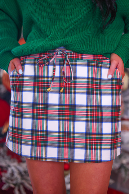 PREORDER- White Christmas Plaid Skort