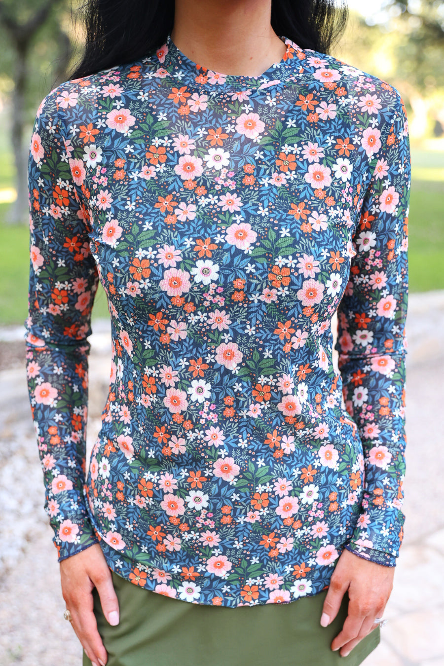 PREORDER- Kate Mesh Top- Gwen Floral
