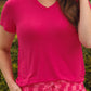 PREORDER- Jess Lea Basic Tee- Hot Pink