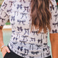 Kora Short Sleeve Mesh Top- Midnight Bow