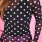PREORDER- Keigan Mesh Top- After Dark Polka Dot