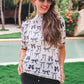 Kora Short Sleeve Mesh Top- Midnight Bow