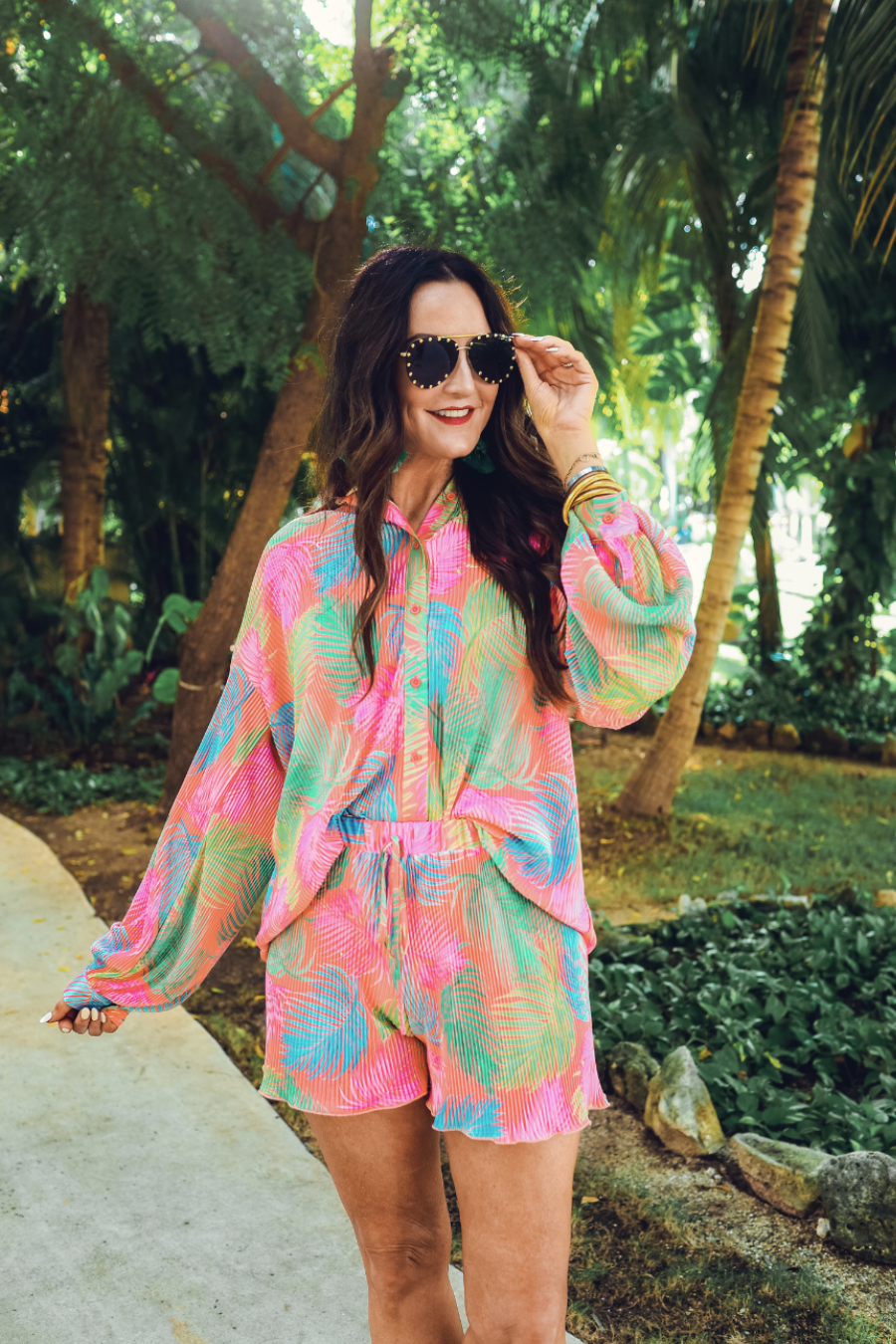 Malibu Sunset Pleated Set