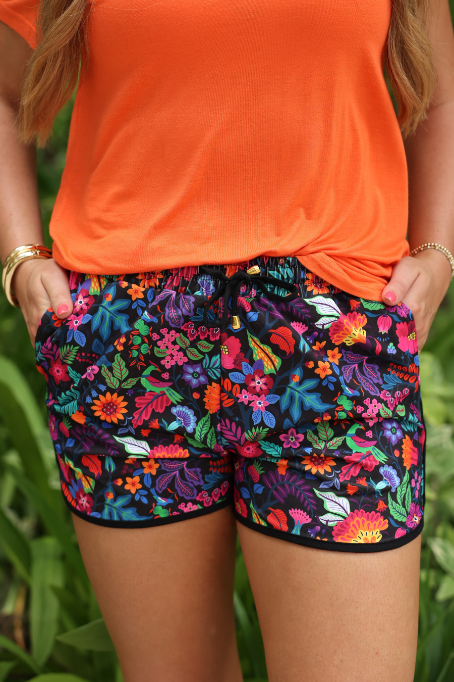 PREORDER- Fiesta Time Floral Everyday Shorts- Black