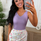 Haven V-Neck Bodysuit- Lavender