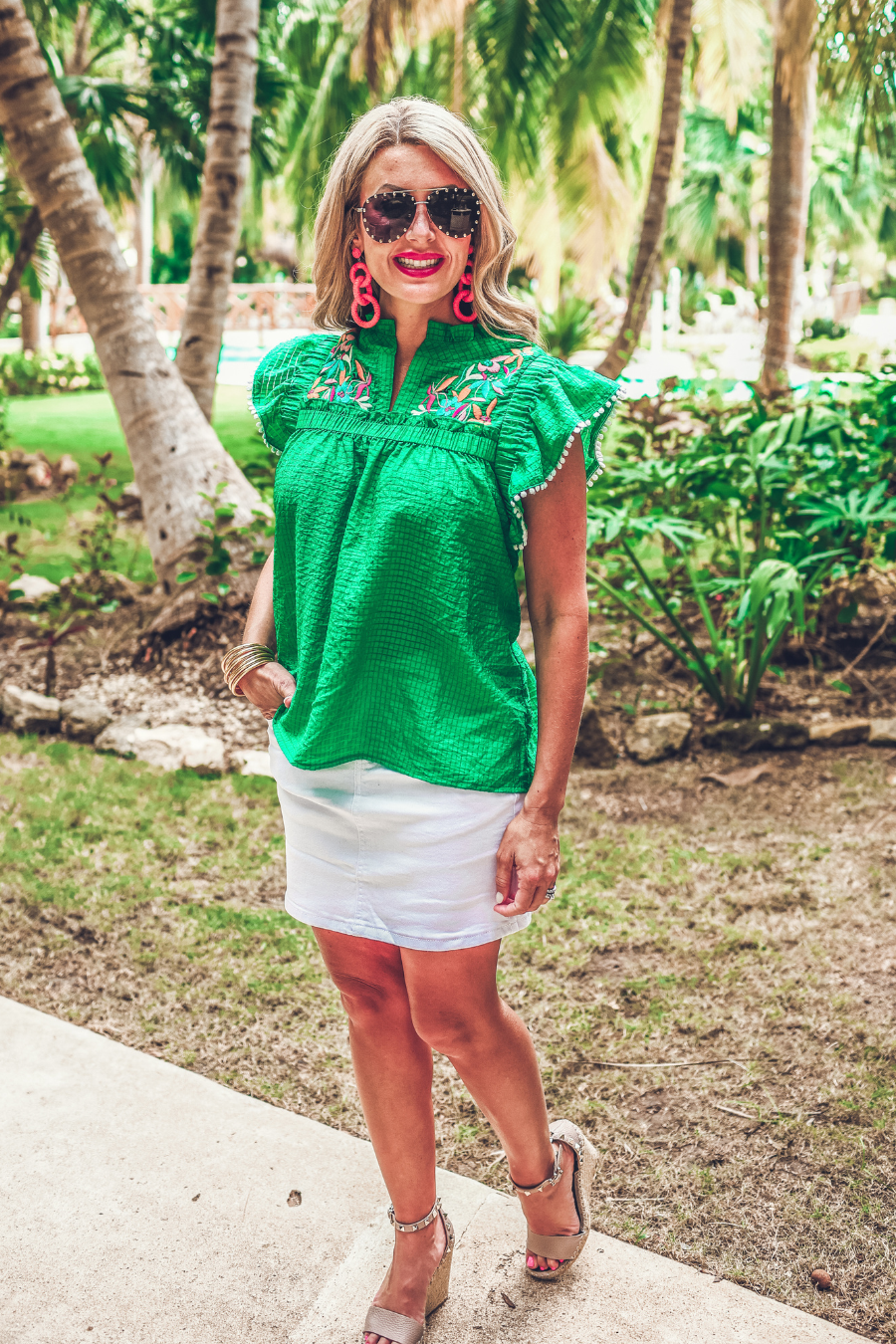 PREORDER-Costa Maya Embroidered Top