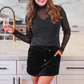 PREORDER- Keigan Mesh Top- Black Glitter