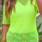 PREORDER- Kora Short Sleeve Mesh Top- Neon Lime