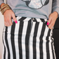 PREORDER Nova Striped Denim Skirt, Black/White