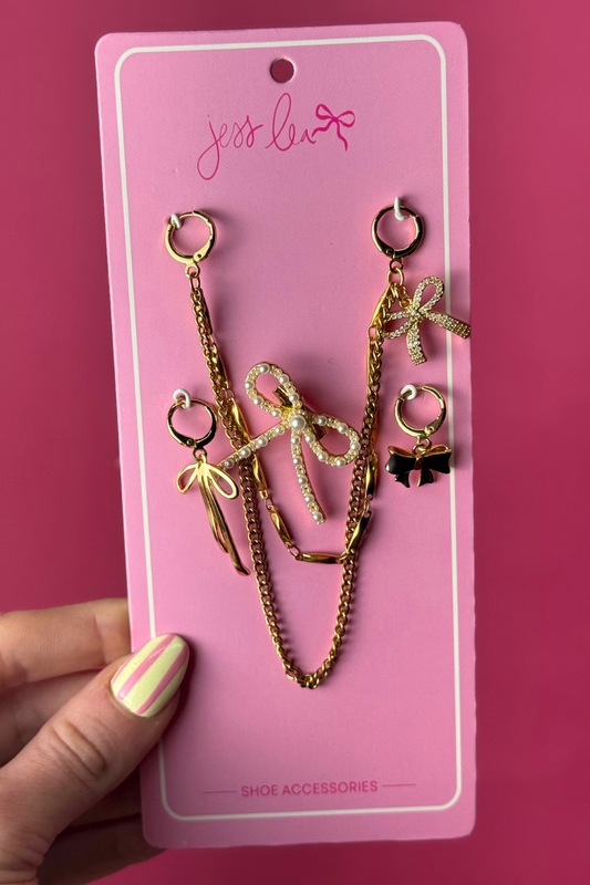 Bows & Chains Shoe Charm Set