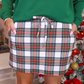 White Christmas Plaid Skort