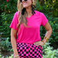 Pink And Black Checkered Everyday Shorts