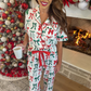 PREORDER- Midnight Bow Christmas Edition Ruffle Pajama Set