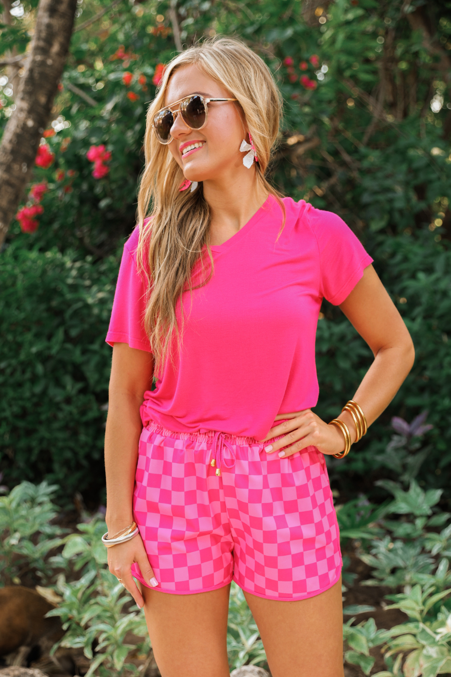 Checked Out Checkered Drawstring Everyday Shorts